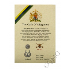 Gordon Highlanders Oath Of Allegiance Certificate
